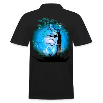 Arbre, Nature, Cerf, Cerf, Animaux De La Forêt, Chevreuil Sauvage - Polo Homme - noir - Dos - Kai (181cm)