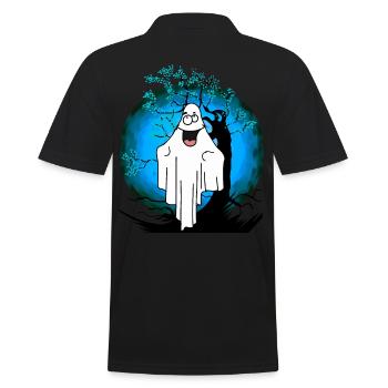 Halloween Gespenst Geist Geister - Männer Poloshirt - Schwarz - Hinten - Kai (181cm)