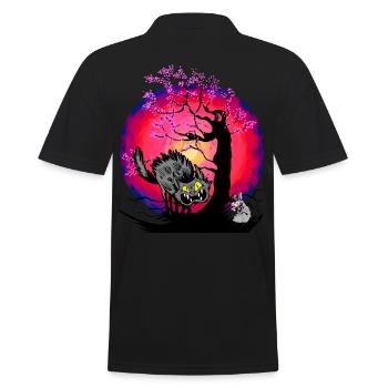 Halloween Cat Cats Mouse Mice - Men's Polo Shirt - black - Back - Kai (181cm)