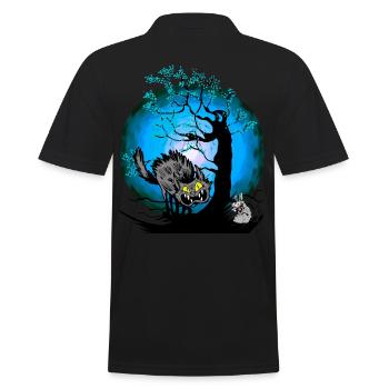 Halloween Cat Cats Mouse - Men's Polo Shirt - black - Back - Kai (181cm)
