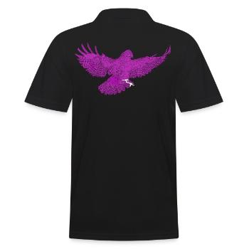 Greifvogel im Flug, Andersfarbig - Männer Poloshirt - Schwarz - Hinten - Kai (181cm)