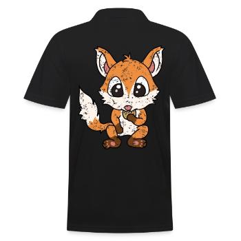 Little Fox Hunger Cookies Style Rétro Vintage - Polo Homme - noir - Dos - Kai (181cm)