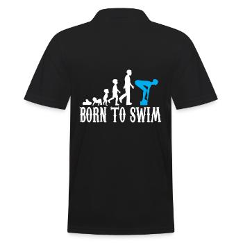 Schwimmer Evolution Geburt Baby Kind Geschenk - Männer Poloshirt - Schwarz - Hinten - Kai (181cm)