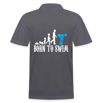 Schwimmer Evolution Geburt Baby Kind Geschenk - Männer Poloshirt - Anthrazit - Hinten - Nico (186cm)