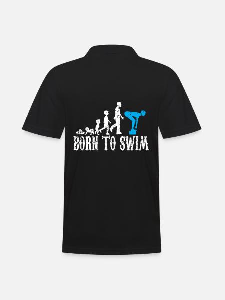 Schwimmen - Männer Poloshirt - Schwarz