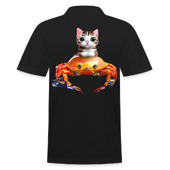 Bébé chat sur crabe - Polo Homme - noir - Dos - Kai (181cm)