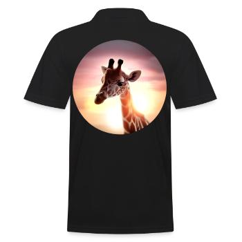 Young giraffe in sunset - Men's Polo Shirt - black - Back - Kai (181cm)