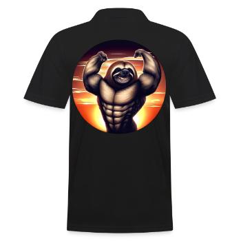 Muscular sloth in sunset - Men's Polo Shirt - black - Back - Kai (181cm)