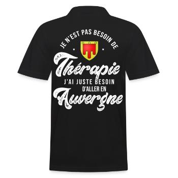 Auvergne thérapie Humour Auvergnat - Polo Homme - noir - Dos - Kai (181cm)