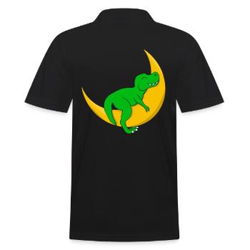 Dino Kind T-Rex Baby Schlafshirt Dinosaurier - Männer Poloshirt - Schwarz - Hinten - Kai (181cm)