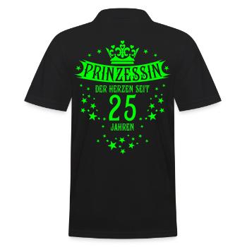 20 Prinzessin der Herzen seit 25 Jahren Geburtstag - Männer Poloshirt - Schwarz - Hinten - Kai (181cm)