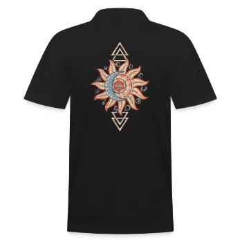 Sonne Mond Hexagram Dreieck Planet Symbol - Männer Poloshirt - Schwarz - Hinten - Kai (181cm)