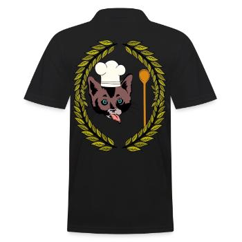 Couronne de laurier Gourmet Chef chat cuillère en bois faim - Polo Homme - noir - Dos - Kai (181cm)