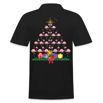 Flamant rose Noël. Cadeau de Noël - Polo Homme - noir - Dos - Kai (181cm)