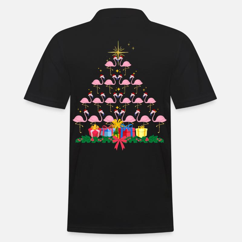 Flamingo-Weihnachten. Weihnachtsgeschenk - Männer Poloshirt - Schwarz