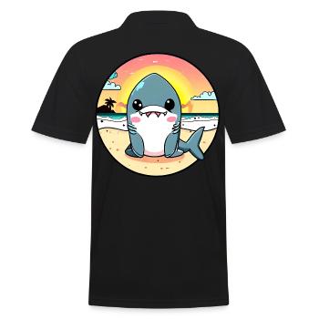 Requin détendu sur la plage - Polo Homme - noir - Dos - Kai (181cm)