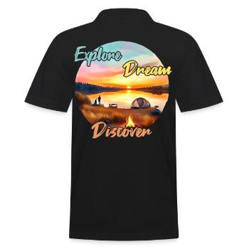 Camping Aventure Explorer Dream Discover - Polo Homme - noir - Dos - Kai (181cm)