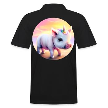 Unicorn pig in sunset - Men's Polo Shirt - black - Back - Kai (181cm)