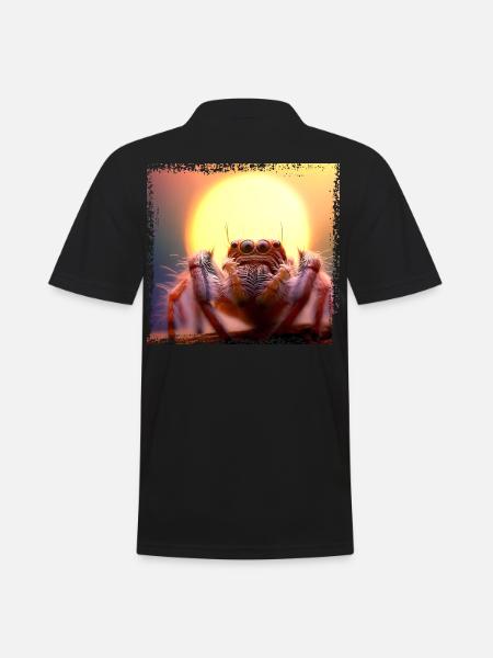 Jumping spider in the sunset - Men's Polo Shirt - black