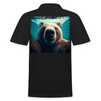 Bear selfie in the underwater kingdom - Men's Polo Shirt - black - Back - Kai (181cm)