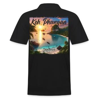 Koh Phangan Sonnenuntergang - Männer Poloshirt - Schwarz - Hinten - Kai (181cm)
