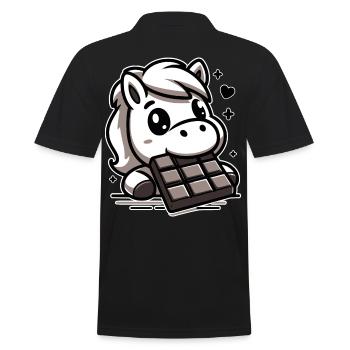 Cheval mignon et chocolat - Polo Homme - noir - Dos - Kai (181cm)