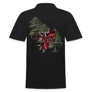 Animal mythique dragon fable dragon personnage de conte de fées dino - Polo Homme - noir - Dos - Kai (181cm)