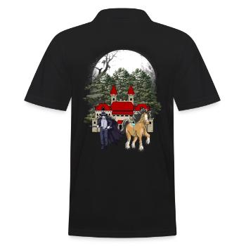 Fairy Tale Fantasy Medieval Knight Fortress Castle - Men's Polo Shirt - black - Back - Kai (181cm)