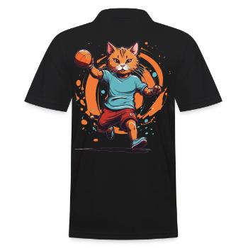 Chat de handball Style streetwear iconique - Polo Homme - noir - Dos - Kai (181cm)