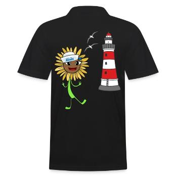 Sailor Sunflower Lighthouse Maritime Moin - Polo Homme - noir - Dos - Kai (181cm)