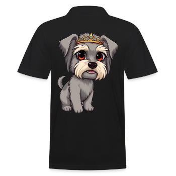 Tibetan Terrier - Gray Dog with Crown Cartoon - Men's Polo Shirt - black - Back - Kai (181cm)