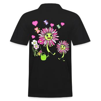 Printemps Été Fleurs Fleur Enfants Enfant Jardin - Polo Homme - noir - Dos - Kai (181cm)