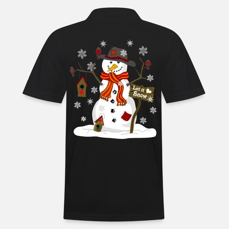 Schneemann - Männer Poloshirt - Schwarz