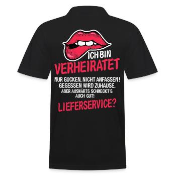 Ich bin verheiratet Lustige Geschenke Nur gucken - Männer Poloshirt - Schwarz - Hinten - Kai (181cm)