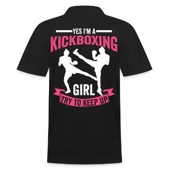 Kickboxing girl gift - Men's Polo Shirt - black - Back - Kai (181cm)