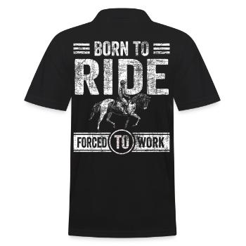 Cadeau né pour monter des chevaux - Polo Homme - noir - Dos - Kai (181cm)