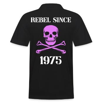 Rebel Since 1975 - Men's Polo Shirt - black - Back - Kai (181cm)