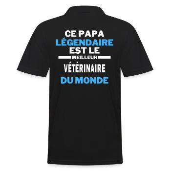 papa légendaire est le Meilleur VÉTÉRINAIRE monde - Polo Homme - noir - Dos - Kai (181cm)