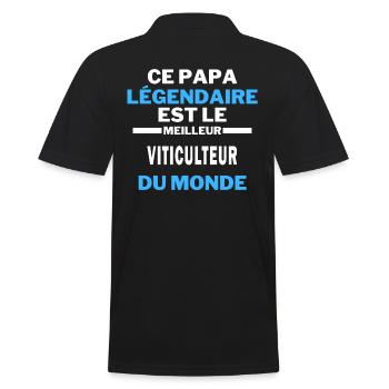 papa légendaire le Meilleur VITICULTEUR du monde - Polo Homme - noir - Dos - Kai (181cm)