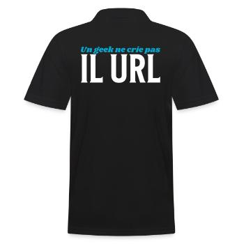 un geek ne crie pas il url - Polo Homme - noir - Dos - Kai (181cm)