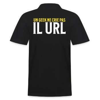 un geek ne crie pas il url - Polo Homme - noir - Dos - Kai (181cm)