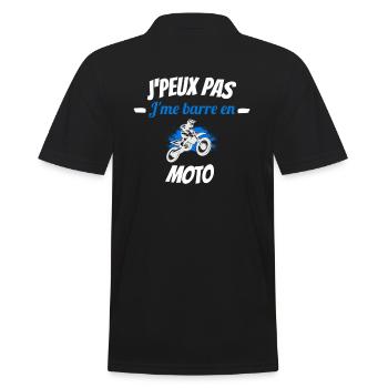 J'peux pas j'me barre en moto - Polo Homme - noir - Dos - Kai (181cm)