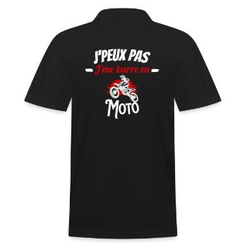 J'peux pas j'me barre en moto - Polo Homme - noir - Dos - Kai (181cm)