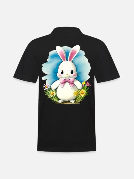 Bunny Spring Gift - Men's Polo Shirt - black