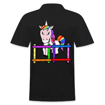 For children grim unicorn emotion feelings anger - Men's Polo Shirt - black - Back - Kai (181cm)