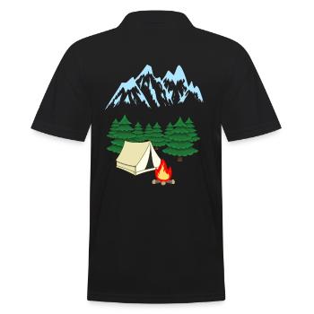 Gebirge Bergsteiger Expedition Abenteuer Camping - Männer Poloshirt - Schwarz - Hinten - Kai (181cm)
