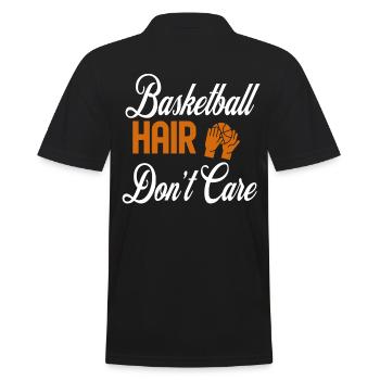 Basketball Hair Don't Care - Men's Polo Shirt - black - Back - Kai (181cm)