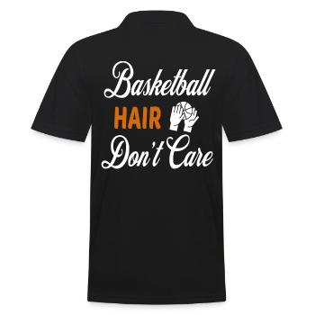 Basketball-Haare kümmern sich nicht darum - Männer Poloshirt - Schwarz - Hinten - Kai (181cm)