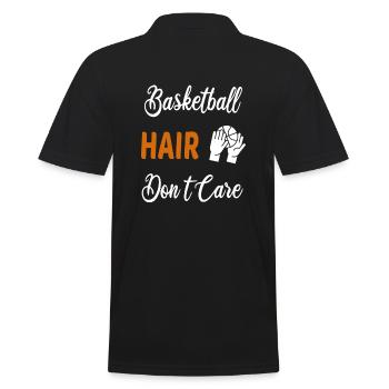 Basketball-Haare kümmern sich nicht darum - Männer Poloshirt - Schwarz - Hinten - Kai (181cm)