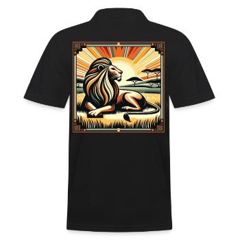 Roi Savannah Lion Style Art Déco - Polo Homme - noir - Dos - Kai (181cm)